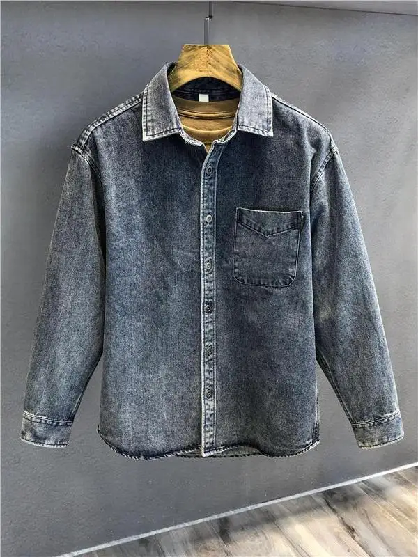 

Гонконгская версия, элитная потертая рабочая одежда, джинсовая одежда irt, мужская весенне-осенняя новая американская ретро длинная куртка Sve irt Jaet