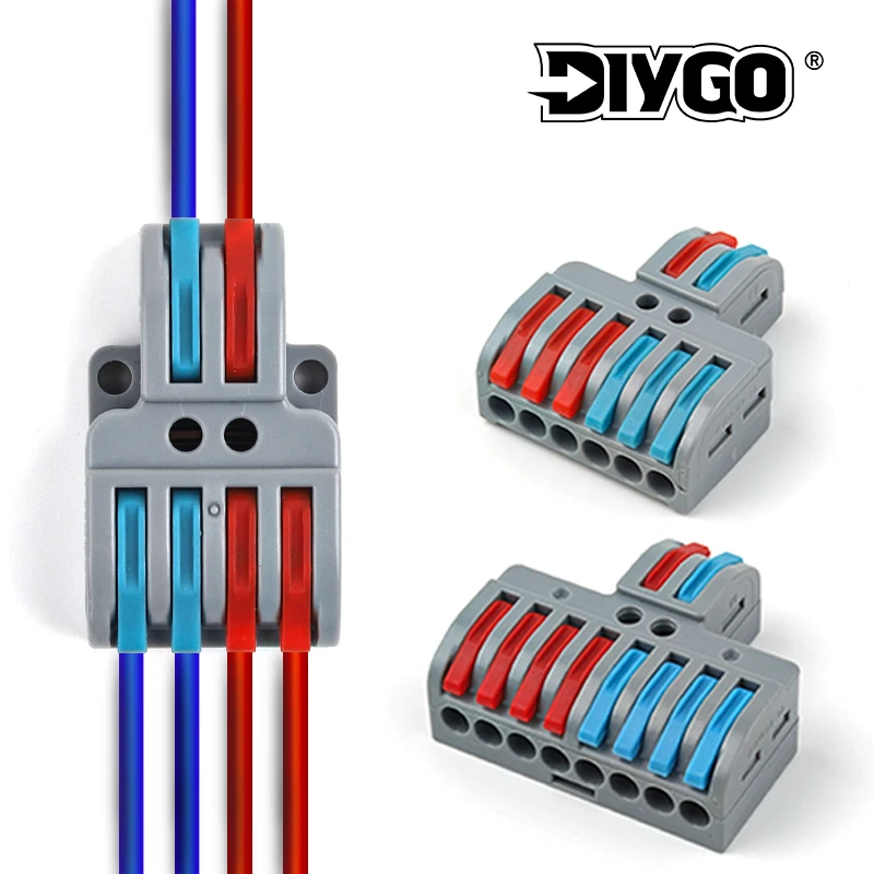 

Lever Wire Quick Connectors Electrical ClampSplitter Cable Home Compact Splice Insulated Terminal Block With fixed holes SPL