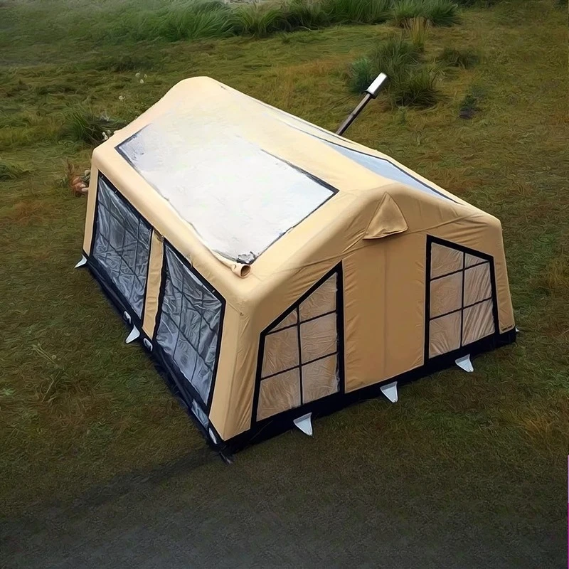 Sunscreen khaki new large space ultra-light fast drive mountaineering cold-resistant camping inflatable camping tent small