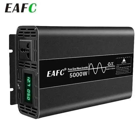 Inversor de onda senoidal pura 4000W 5000W 7000W Potência DC 12V para AC 110V/220V Tensão 50HZ Conversor Inversores de carro solar