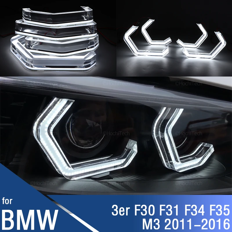 Для BMW 3 серии F30 f31 F34 F35 M3 316i 318i 320i 328i 330i 335i 340i 318d 11-16 светодиодный Кристалл M4 знакованный светильник ангельские глазки