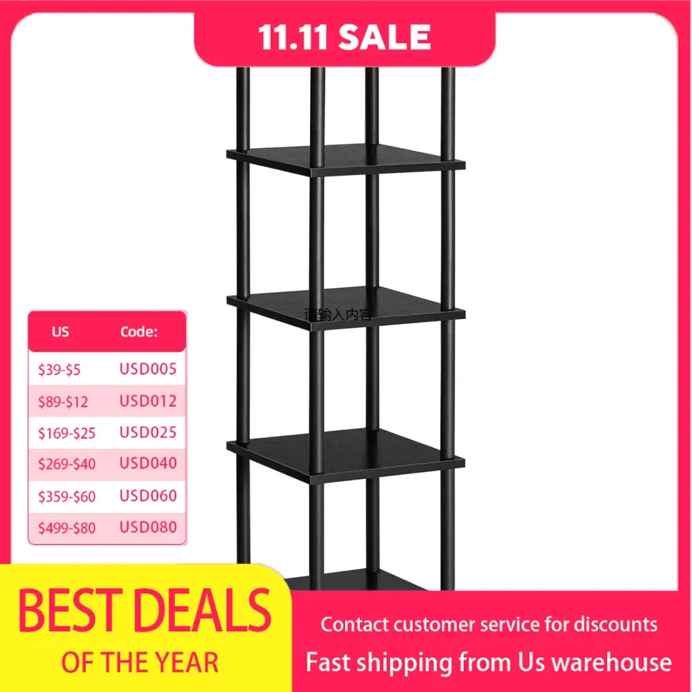 5 Tier Corner Shelf, Corner Square Shelf Display Shelf, High Storage Shelf Plant Shelf, Small Space Corner Bookshelves