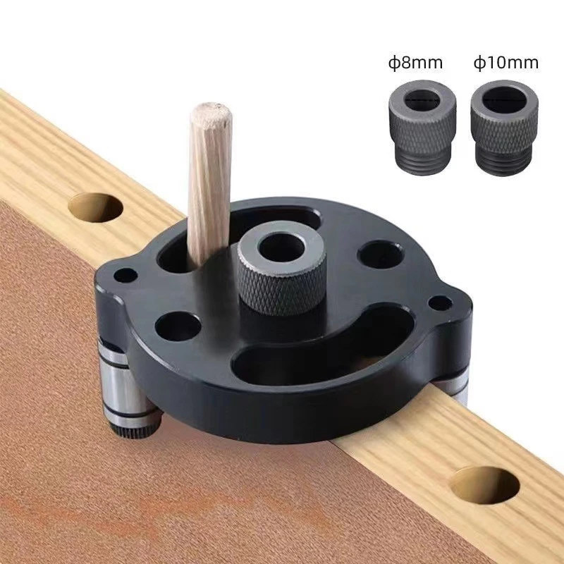 Self Center Dowel Jig Handheld Drill Guide for Straight Holes Wood Panel Hole Puncher Locator Woodworking Joints Tool