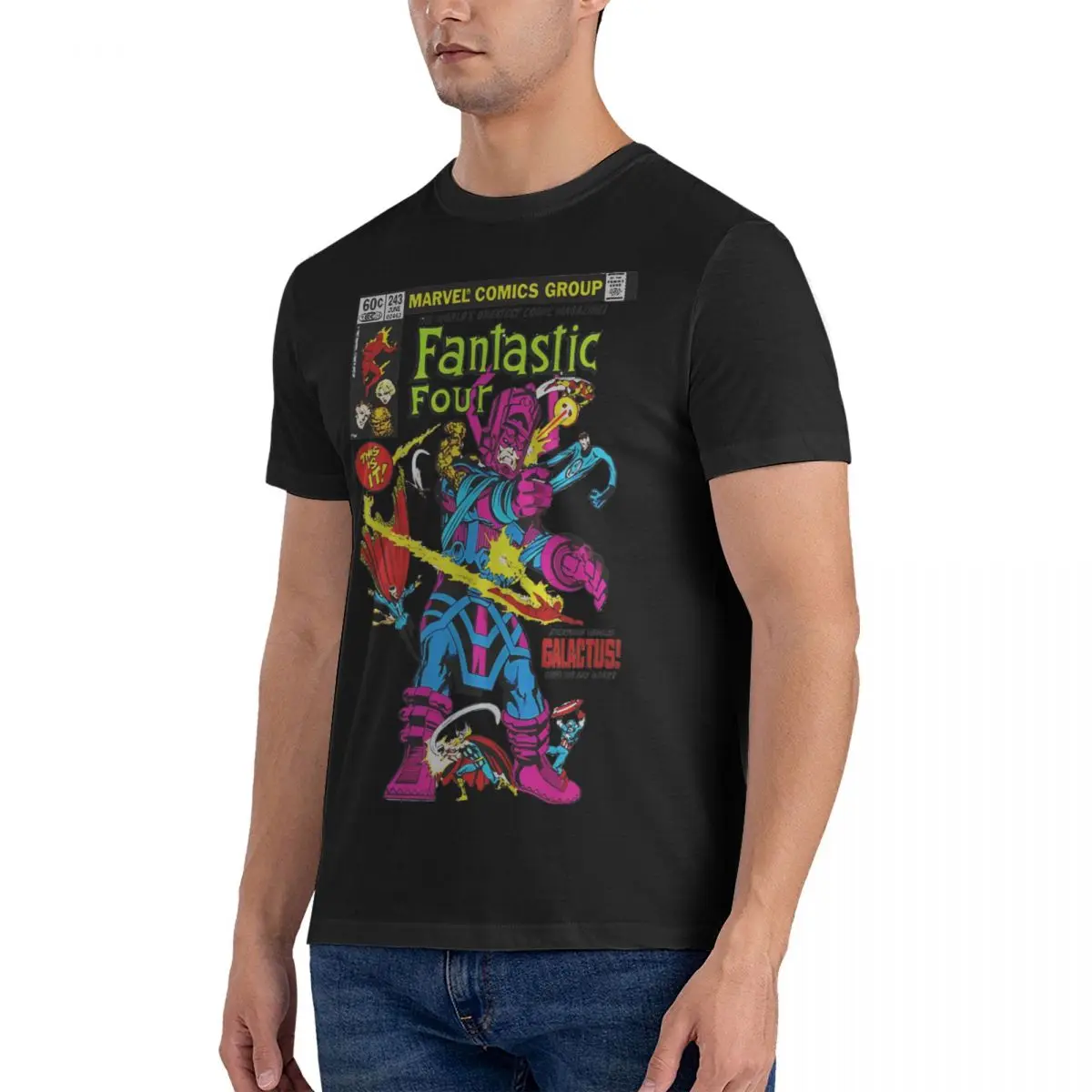 Battle Of Galactus T-Shirt Mannen Verwonderen Fantastische Vier Hipster Katoenen T-Shirt Met Ronde Hals En Korte Mouwen T-Shirt Zomerkleding