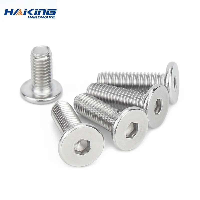 5/50 CM M1.6 M2 M2.5 M3 M4 M5 M6 M8 A2-70 304 Stainless Steel Hex Hexagon Socket Ultra Thin Super Low Flat Wafer Head Screw Bolt