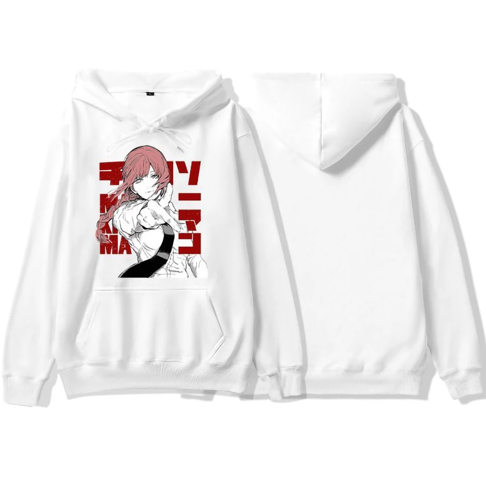 Anime Hooded Sweatshirt Chainsaw Man Makima Graphic Printed Women Hoodies Plus Size Sweatshirt Harajuku Girl Casual Pullover