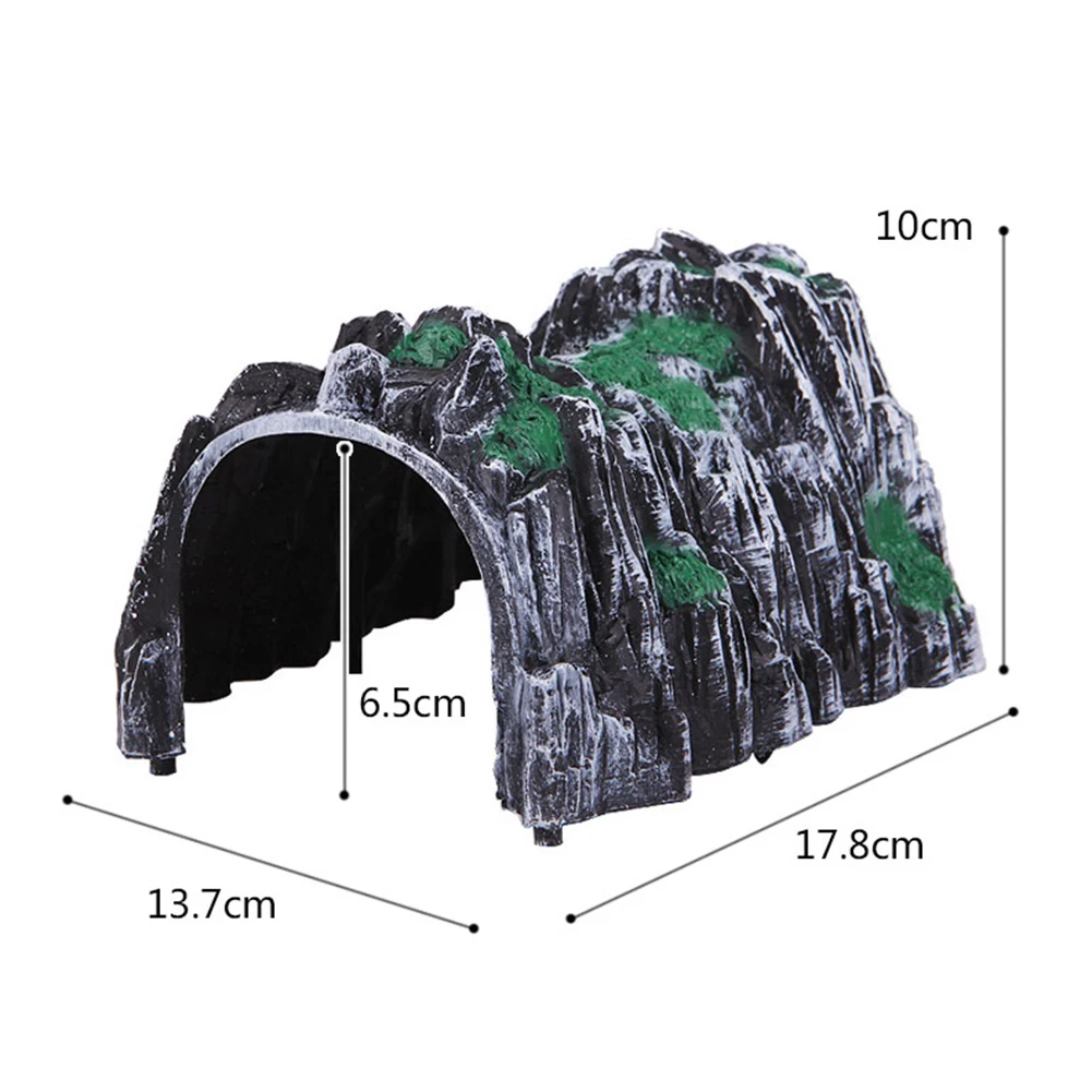 Túnel de rocalla de plástico de simulación, tren de ranura, cueva de tren, modelo de mesa de arena, accesorios de ferrocarril, juguetes, 1 unidad