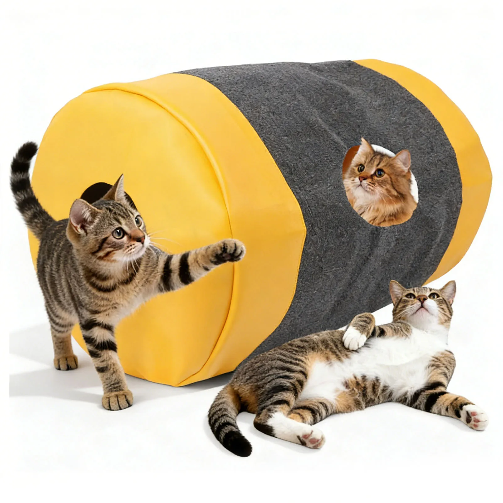 

Игровой коврик-тоннель для кошек, центр активности, игровой ковер для приключений, для использования в помещении, из полиэстера и кожи