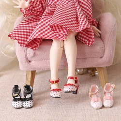 ICY DBS Blyth doll shoes polka dot elegant chunky heeled high heels toy gift