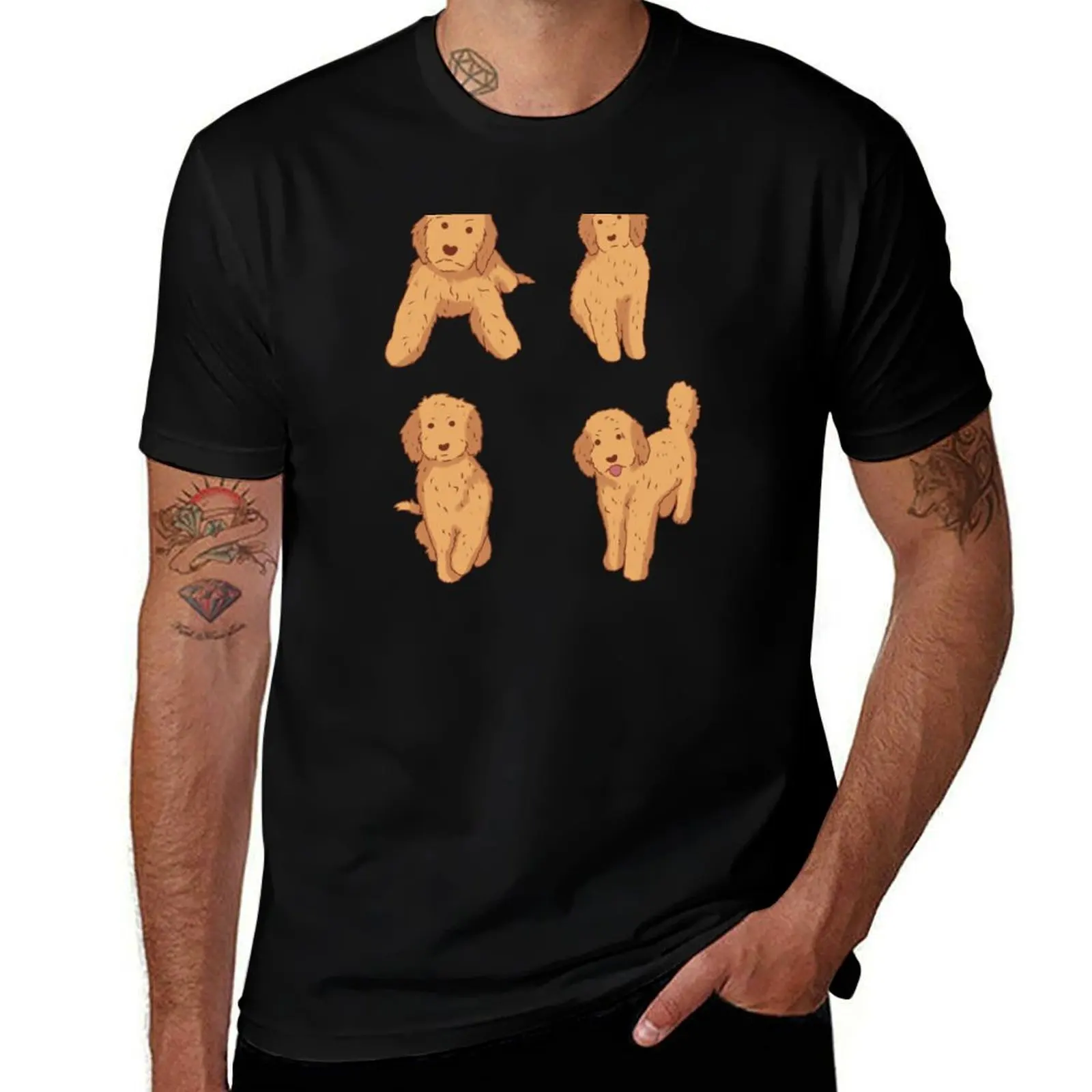 

Cute Golden doodle pack T-Shirt man t shirts cotton t shirts for man pack white t shirt man cotton T-Shirt