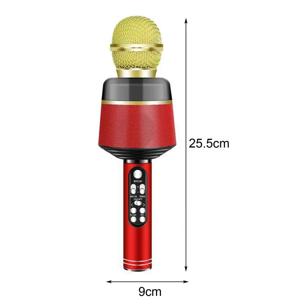 Microfone Handheld do karaoke do Bluetooth, liga de alumínio, útil