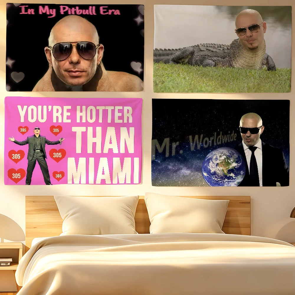 Funny Singer Pitbull Mr. Worldwide Meme flag For Living Room Home Dorm Decor Wall Outdoor Camping Party Banner Gifts