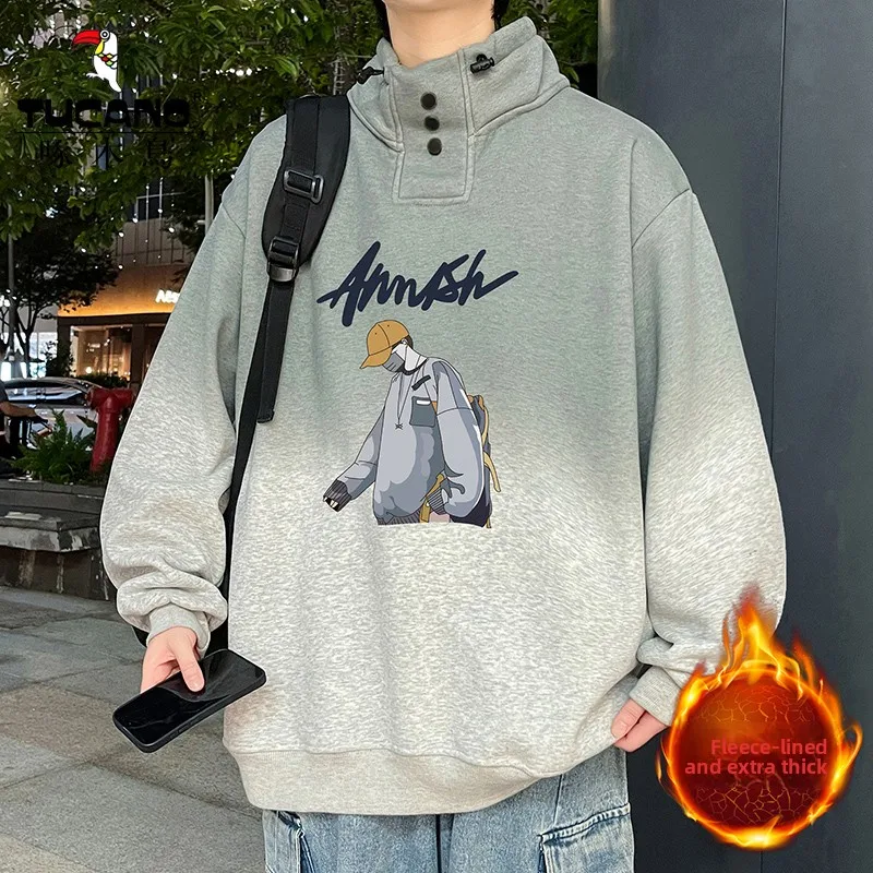 

Мужская толстовка TUCANO Woodpeer с высоким воротником, двухцветная, для повседневной носки, на осень и зиму