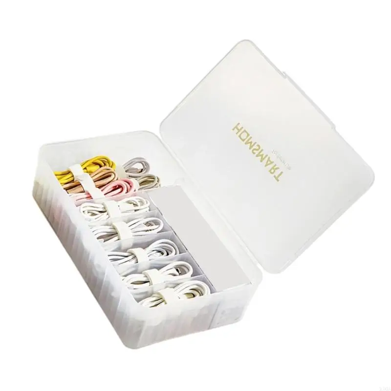 Picture 5: Thick Plastic Data Line Storage Container Cord Box With Cable Ties And Labels 