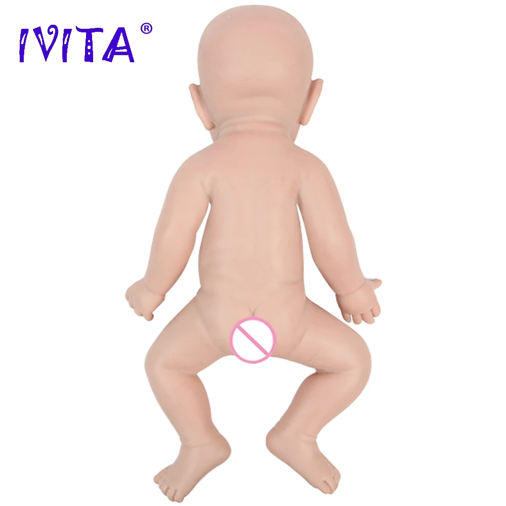 IVITA WG1528 43Cm Toàn Thân Dẻo Silicone Búp Bê Em Bé Thực Tế Bồ Không Phủ Sơn Đồ Chơi Cho Bé Kèm Núm Vú Giả Cho Trẻ Em quà Tặng