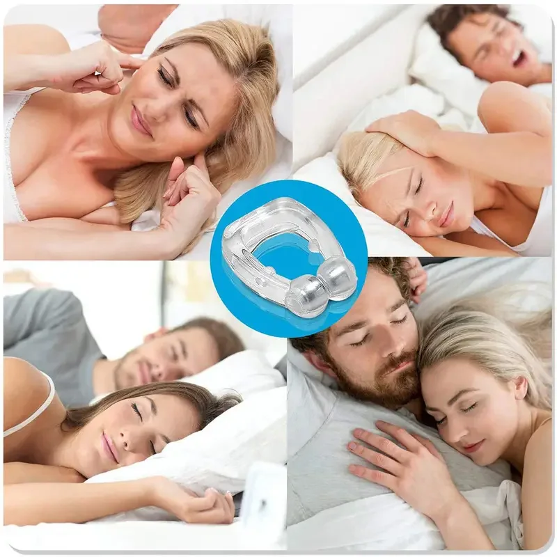 4pcs Silicone Magnetic Anti-snoring Nose Clip, Sleep Tray Sleep Aid, Sleep Apnea Protection Night Equipment