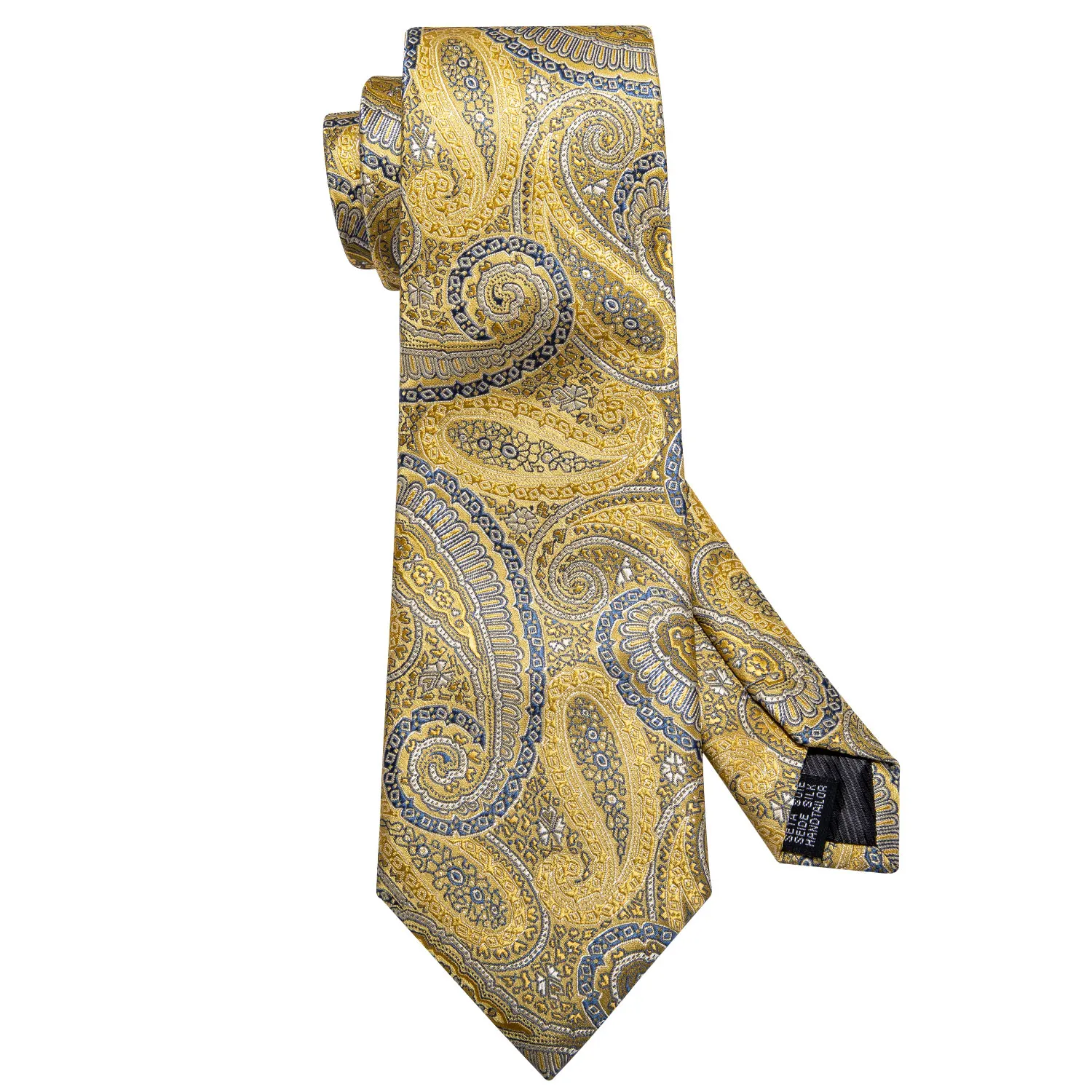 Erra. Wang-Ensemble de boutons de manchette Hanky pour hommes, Jacquard doré, Injaught, Jaune, Beige, Champagne, Cravate de la présidence, Mariage