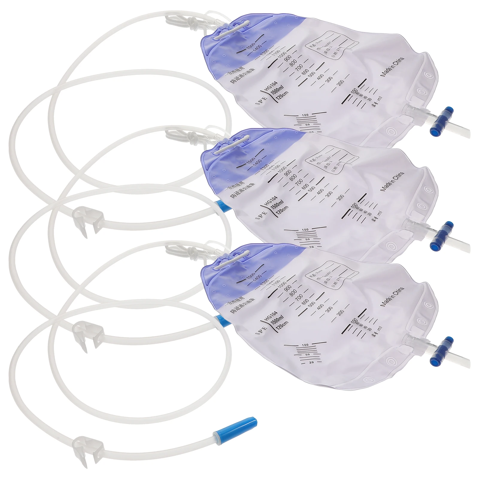 

3pcs Anti-Reflux Urine Storage Bags Portable Leak-Proof Drainage Bags Large Capacity Pe Disposable Urinary Collection For