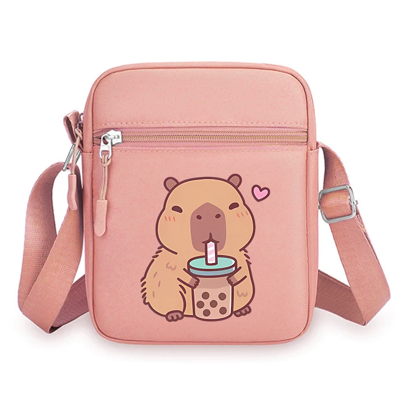 Capybara Women's Crossbody Bag Cartoon Printed Figures Oxford Shoulder Bags New Phone Simple Shopper Purse Bag Boys Girls Gift