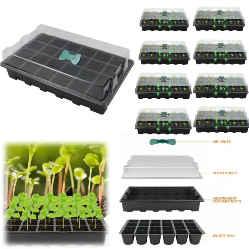 1pcs Set 24 Holes Seedling Tray Seedling Box With Big Holes Gardening Flower And Plant Pots Greenhouse Seed Planting Box With