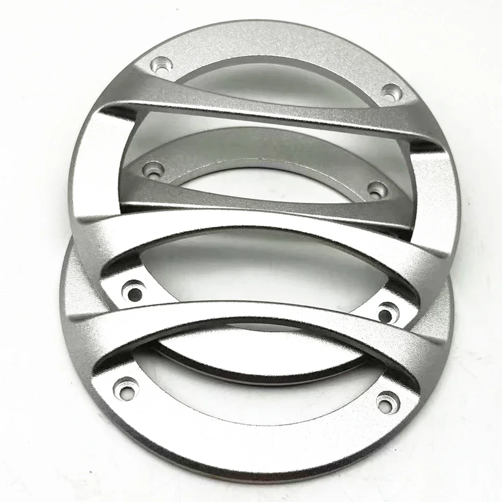 2 Pcs Car Midrange Speaker Cover 3.5 Inch Gray Two-bar Titanium Color Three-bar Speaker Grille Protective Cover 3.5‘’