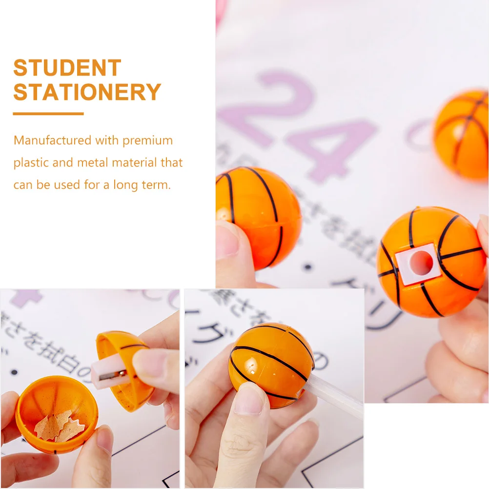 

16pcs Basketball Pencil Sharpener Colored Manual Sharpening Tool for Students Household Bulk Plastic Student Stationery