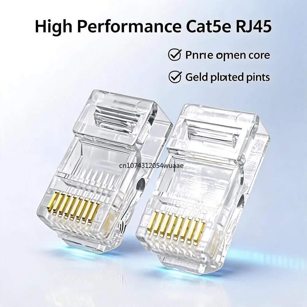 10/50/100PC CAT5 CAT5E Ordinary Connector RJ45 Connector Network Unshielded RJ45 Non Perforated Crystal Head Network Cable