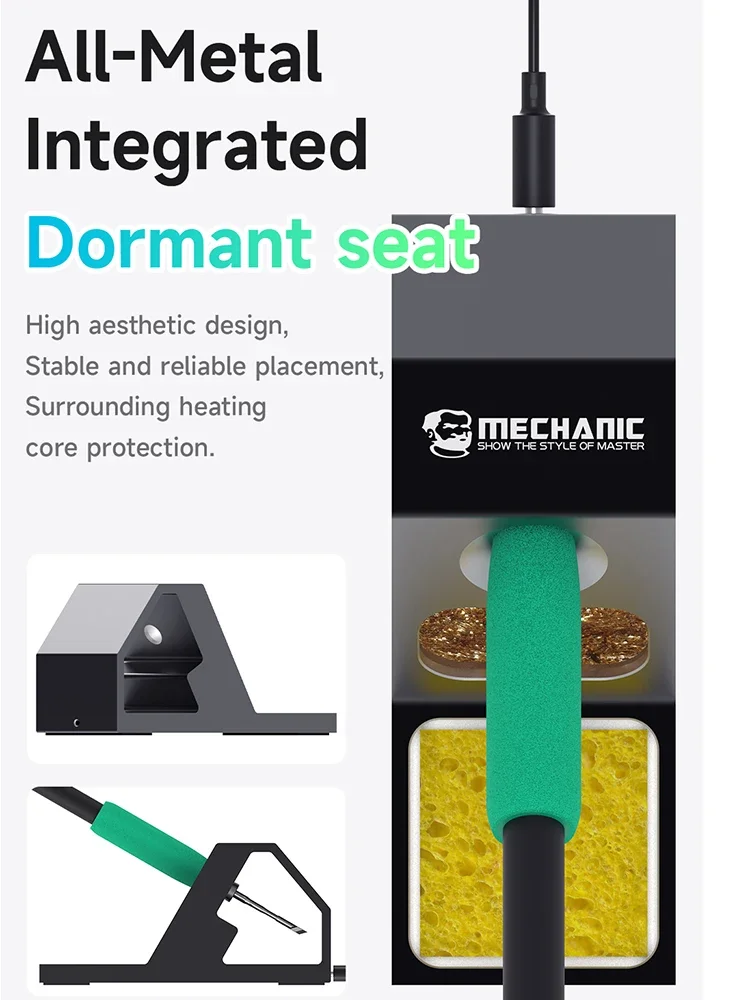 Desktop Soldering Iron MECHANIC T-210 for 210 Heating Core A210 for C210 Soldering Iron Tip Short Protection Welding Station