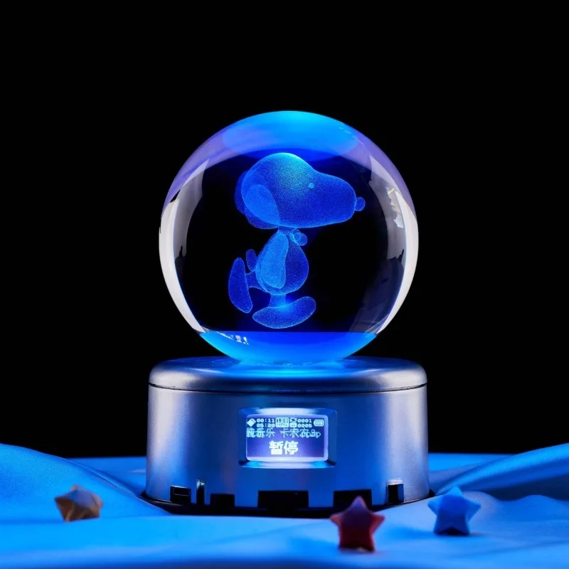 Cartoon Snoopy Cartoon Kawaii 3D Three-dimensional Inner Carving Crystal Ball High-value Night Light Creative Atmosphere Light view 6