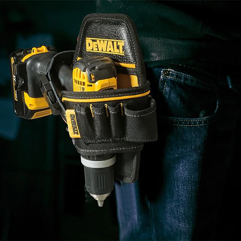 DEWALT DWST83486-1 Compact Drill Pouch 6 Pockets Tool Bag Electric Drill Fanny Pack Durable Hand Drill Kit