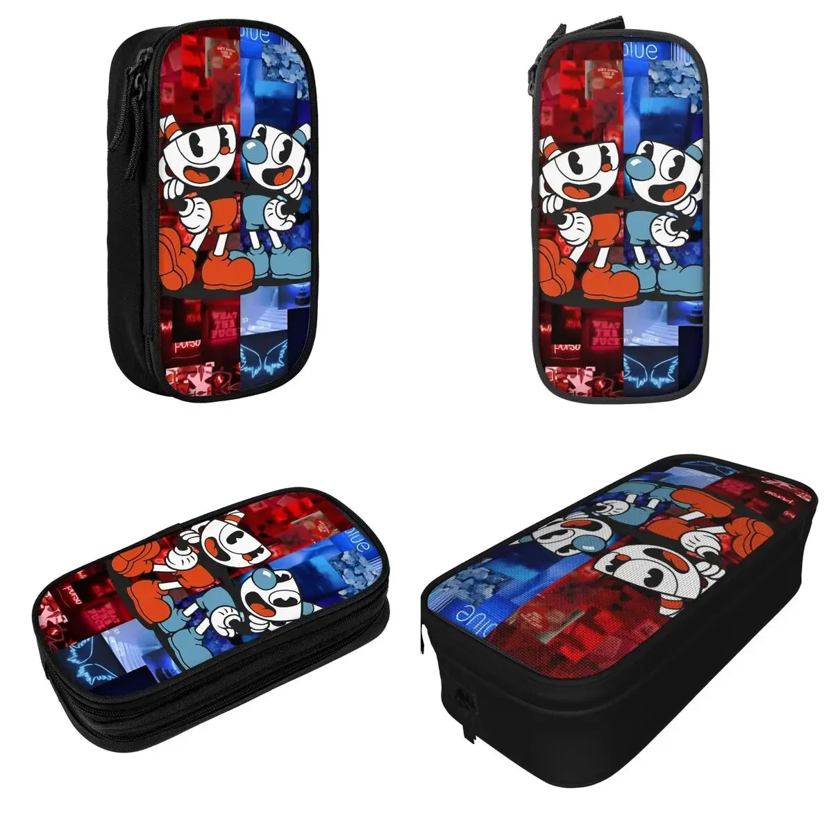 Cuphead Video Game Pencil Case Pen Box Bag Girl Boy Large Storage School Supplies Gifts Pencilcases