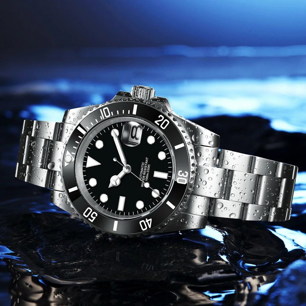 Custom logo Men Watches Luxury 40mm NH35/MIYOTA Automatic Mechanical Wristwatches Ceramic 100M Dive Watch Sapphire Luminous
