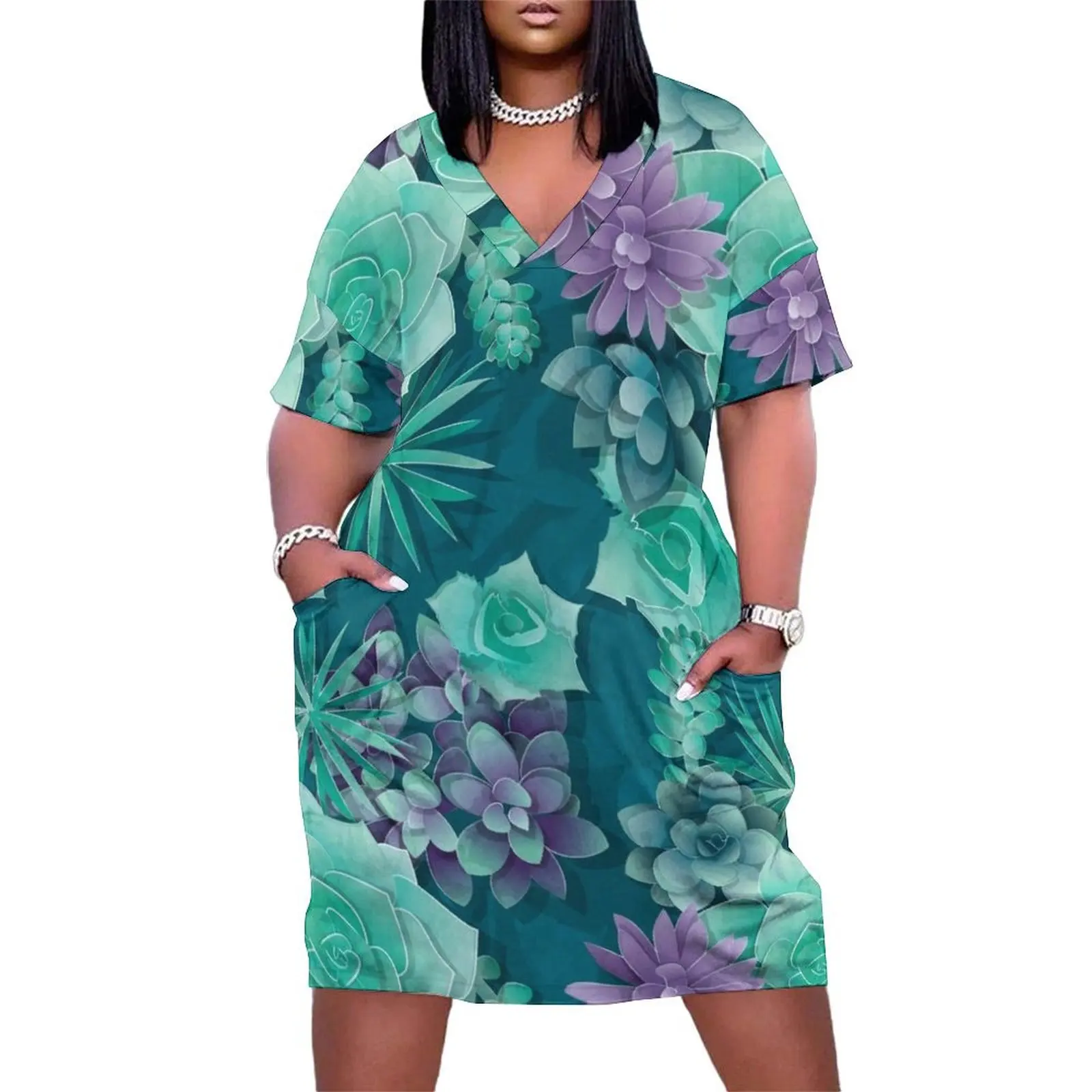 

Succulent Love I Loose Pocket Dress festival outfit women purple dress