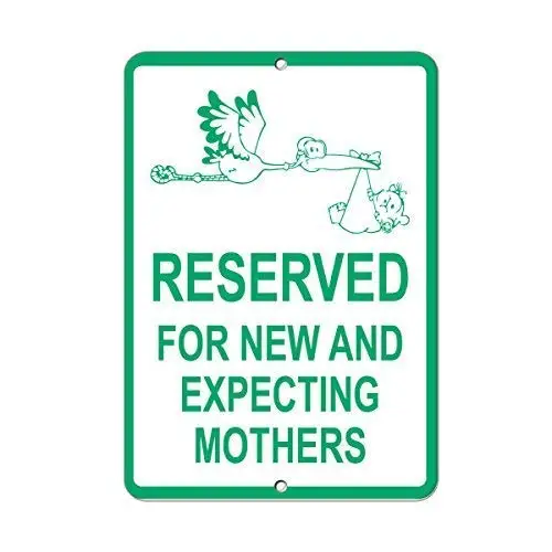 Vincenicy Metal Sign Great Aluminum Tin Sign Reserved for New and Expecting Mothers Parking Sign