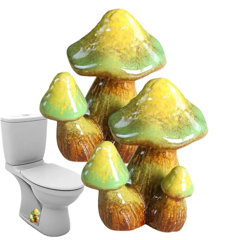 Mushroom Toilet Bolt Covers 2pcs Cute Mushroom Covers Toilet Bathroom Decor Resin Mushroom Sculpture Statue Cute Mushroom Covers