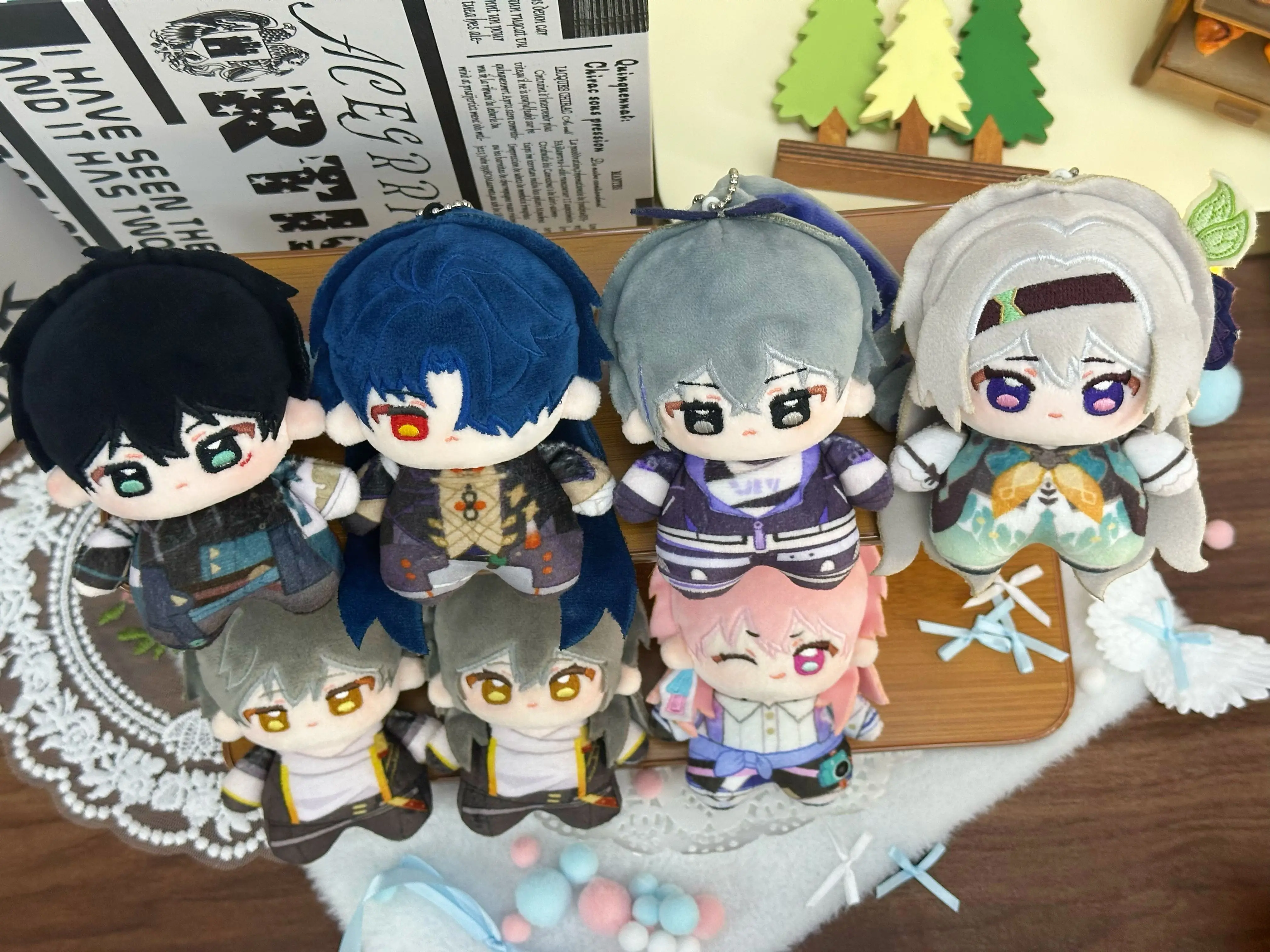 Anime Characters, Plush Printed Pendants, Plush Charms, 2D Keychains, Cute Gifts, Star Dome Railway
