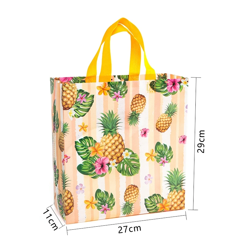 StoBag-Summer Fabric Tote Bag Non-Woven Fruits Candy Cake Cookies Gift Package Waterproof Holiday Party Favors Event 12Pcs