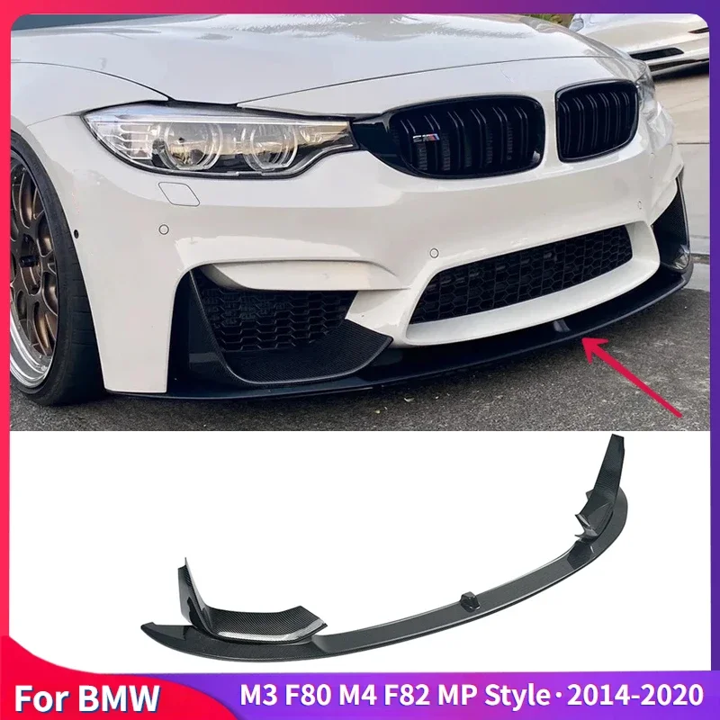 High Quality ABS Car Lower Front Bmuper Lip Spoiler for BMW M3 F80 M4 F82 MP Style·2014-2020 Glossy Black Accessories Body Kits