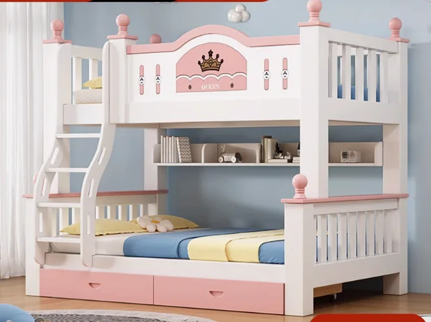 Children's solid wood bunk beds, small-sized adult mother and child beds, high and low beds, multifunctional bunk beds