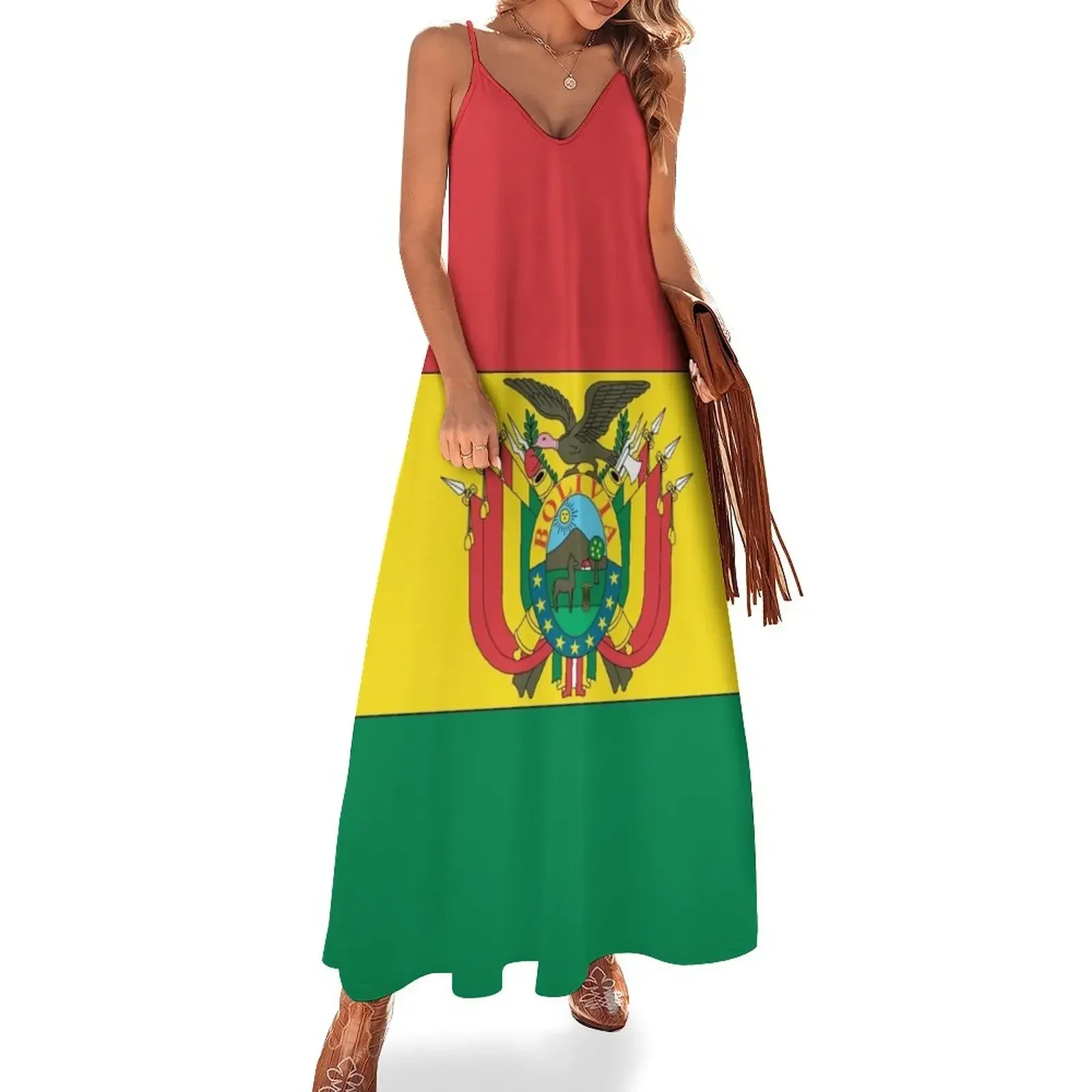 

Bolivia Flag Sleeveless Dress Women's evening dress elegant evening dresses for women 2024