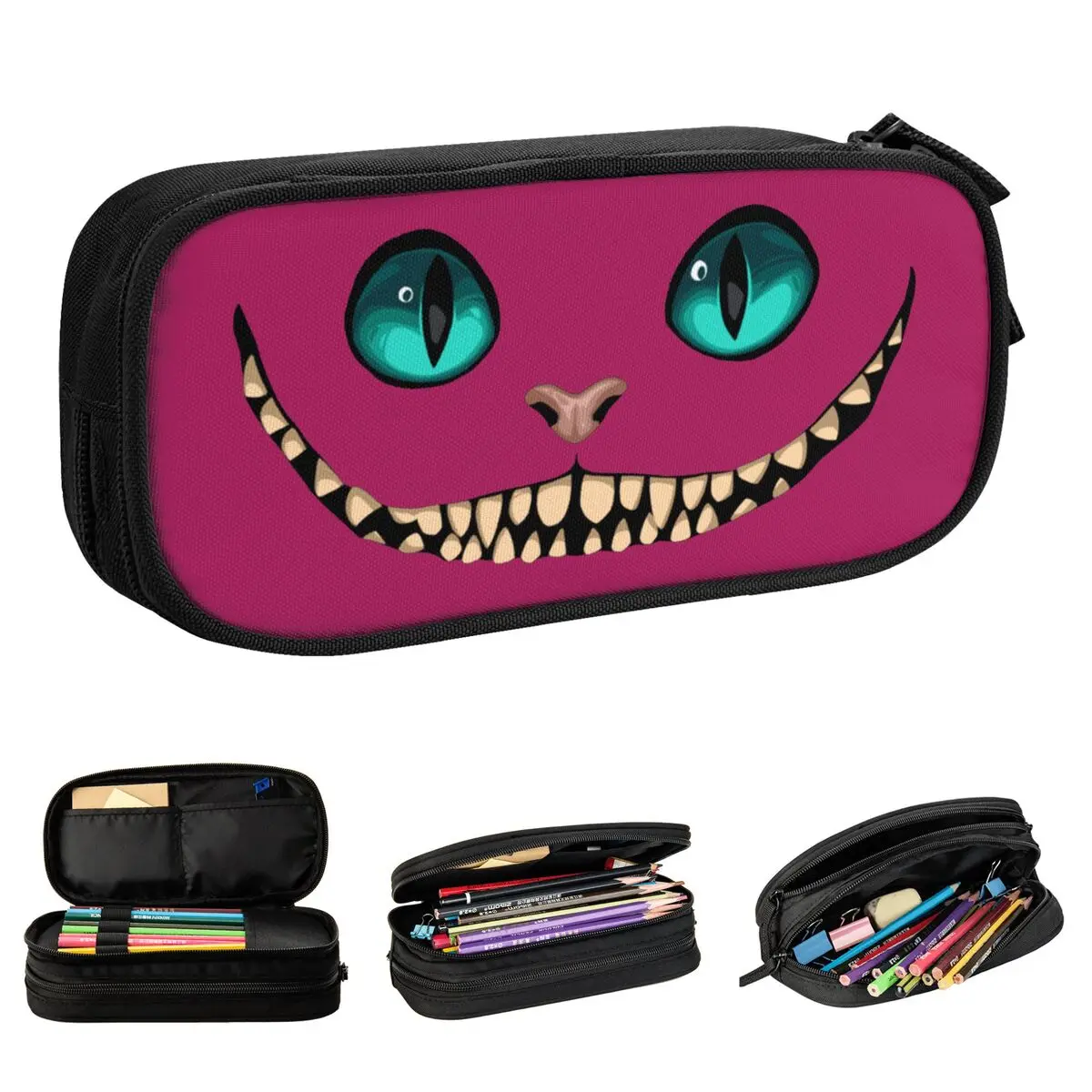 Cheshire Cat Pencil Case Pen Box Bag Student Large Storage Students School Gift Pencil Pouch