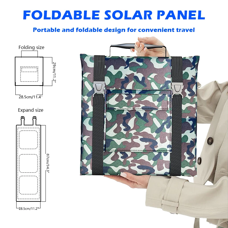 800W Foldable Solar Panel 18V USB Portable Battery Charger For Cell Phone Outdoor Waterproof Power Bank For Camping Accessories