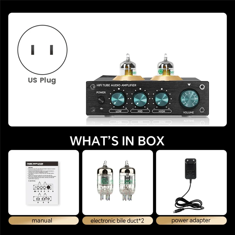 

FULL-Hifi Tube Audio Preamplifier 6K4 Vacuum Tube Amplifier Buffer Adjustment Audio Tube Preamp Stereo Receiver US Plug