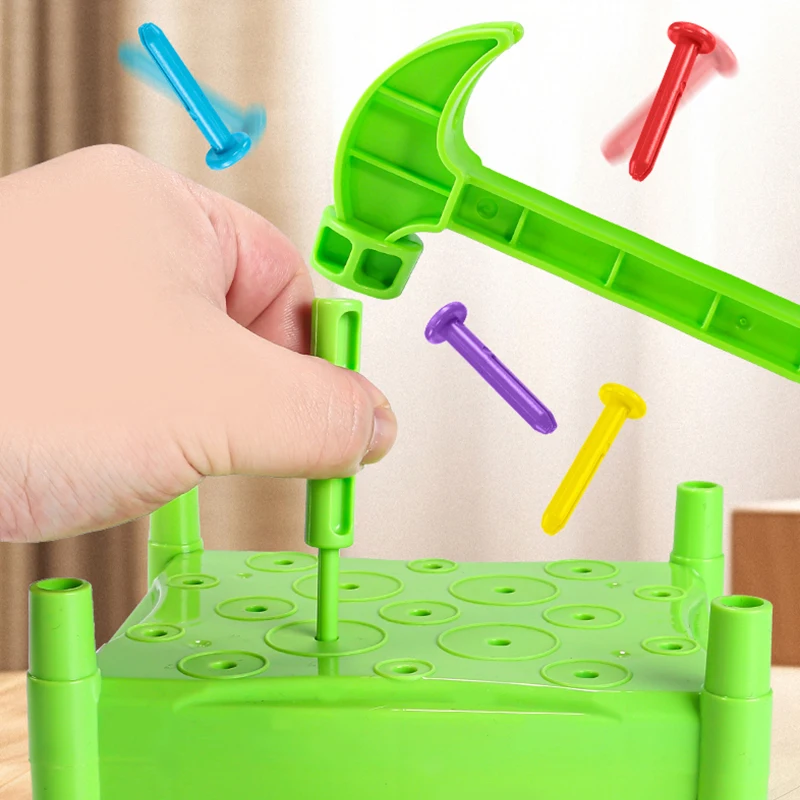 Colorful Percussion Nail Hammer Toy, Can Improve Hand-Eye Coordination, Tabletop Game, Party Game