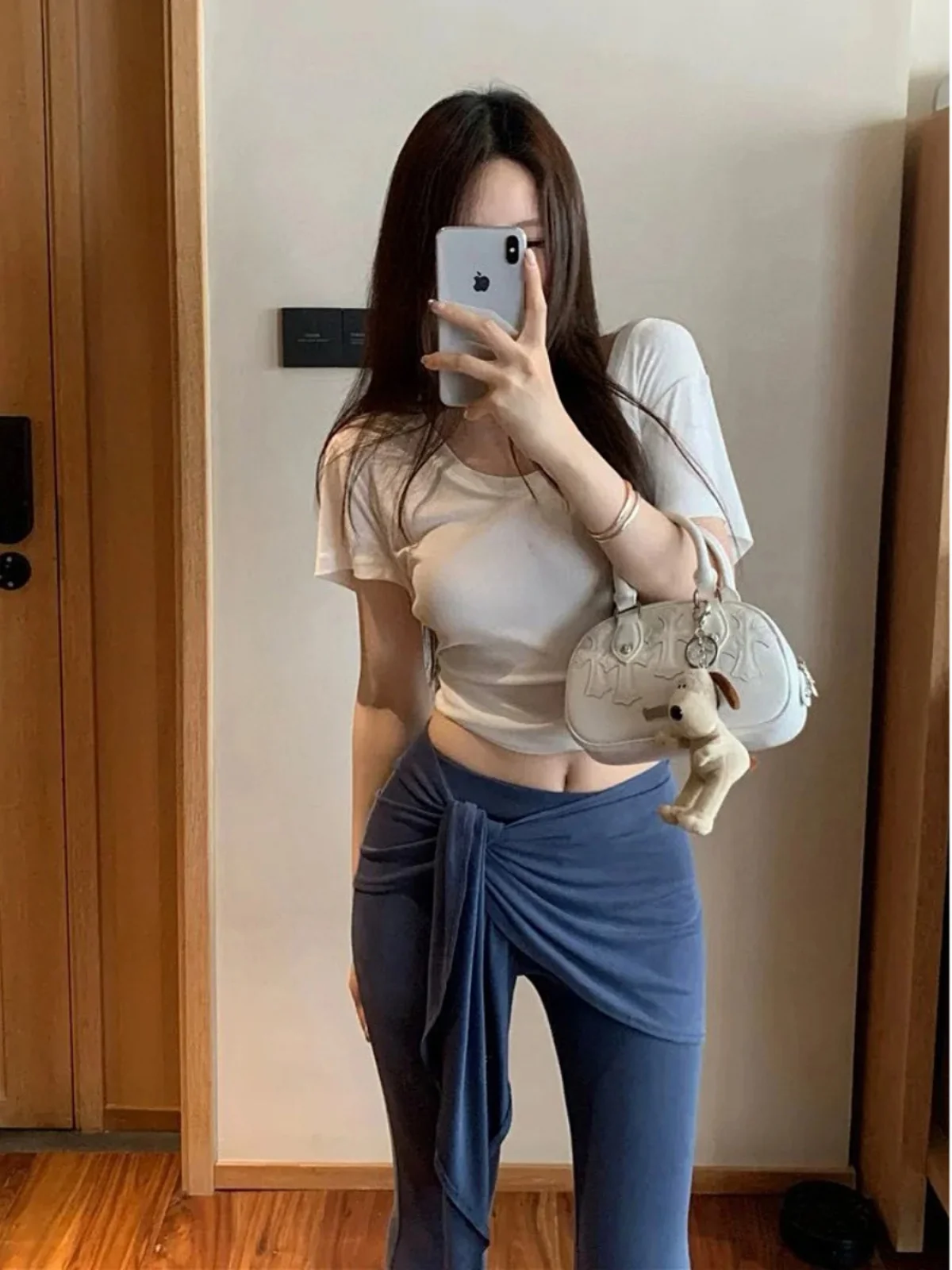 Pantalones de Yoga acampanados de cintura alta extendidos para mujeres más altas de 75cm con lazo en la cintura, pantalones informales adelgazantes hasta el suelo