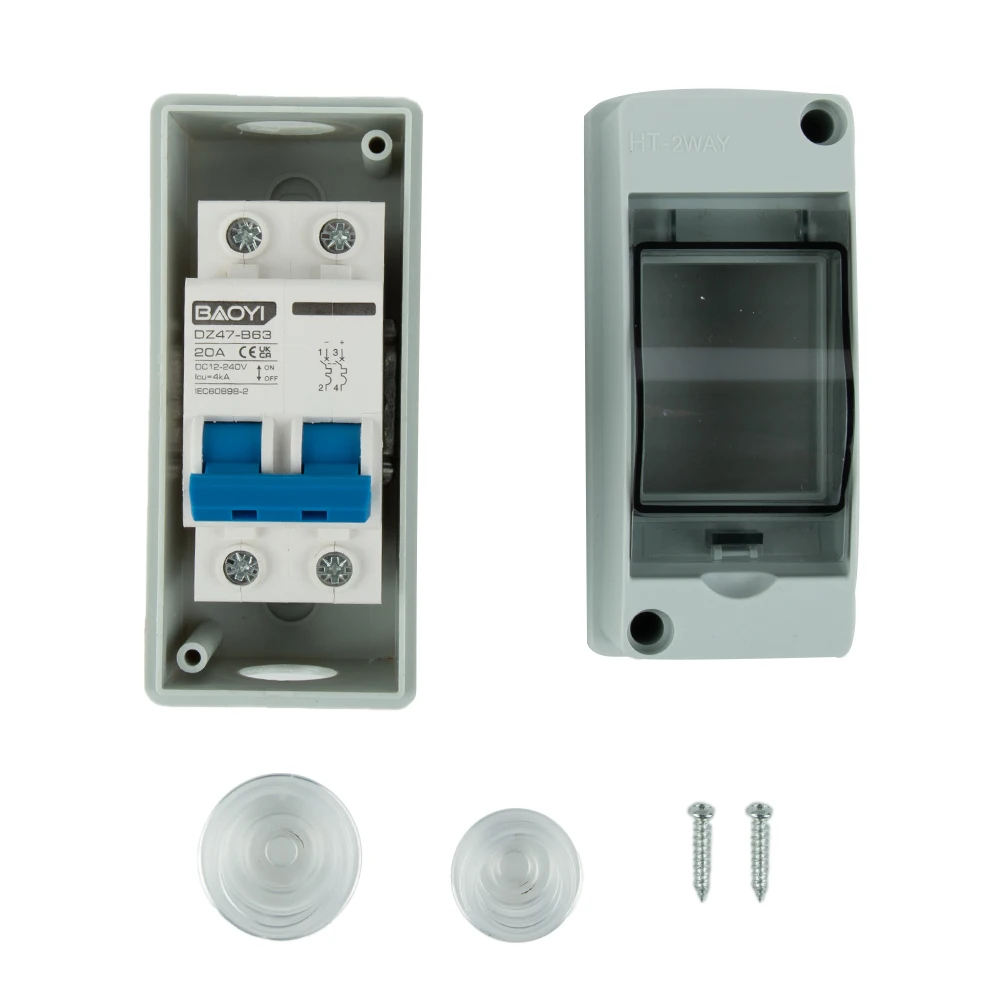 High Quality Practical Brand New Circuit Breaker Isolation Box 18*5.5cm Circuit Protection Combiner Box DC12-240V IP65