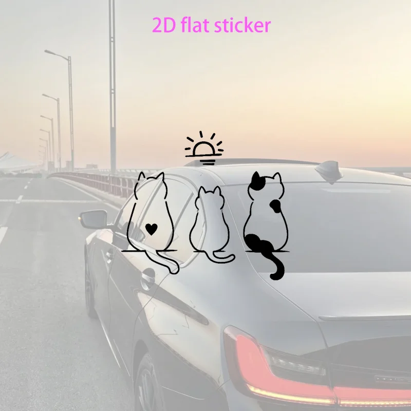 

Three kittens basking in the sun car sticker，Window Stickers，Fun Animal Stickers