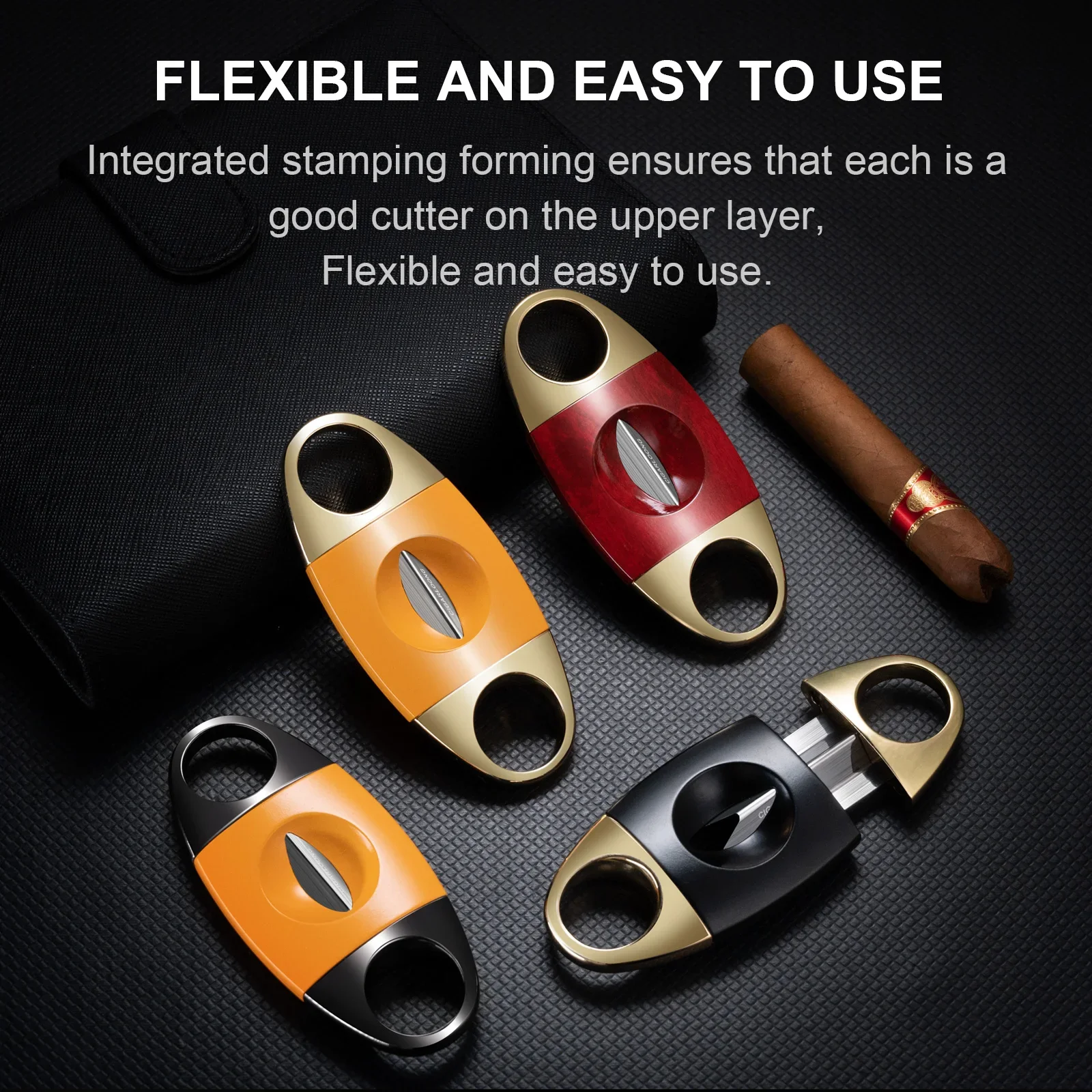 Cutter Accessories Portable Cigar  With Box Cut Knife Use Easy Alloy Gift Smoking To Scissors Guillotine Sharp