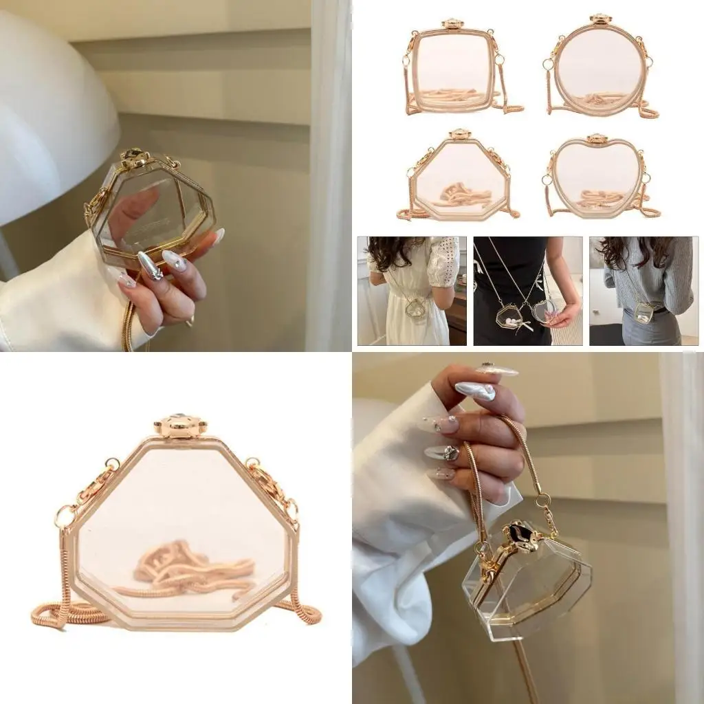 

X90D квадратная прозрачная акриловая сумка для девочек, акриловая сумка через плечо, универсальный кошелек для макияжа и