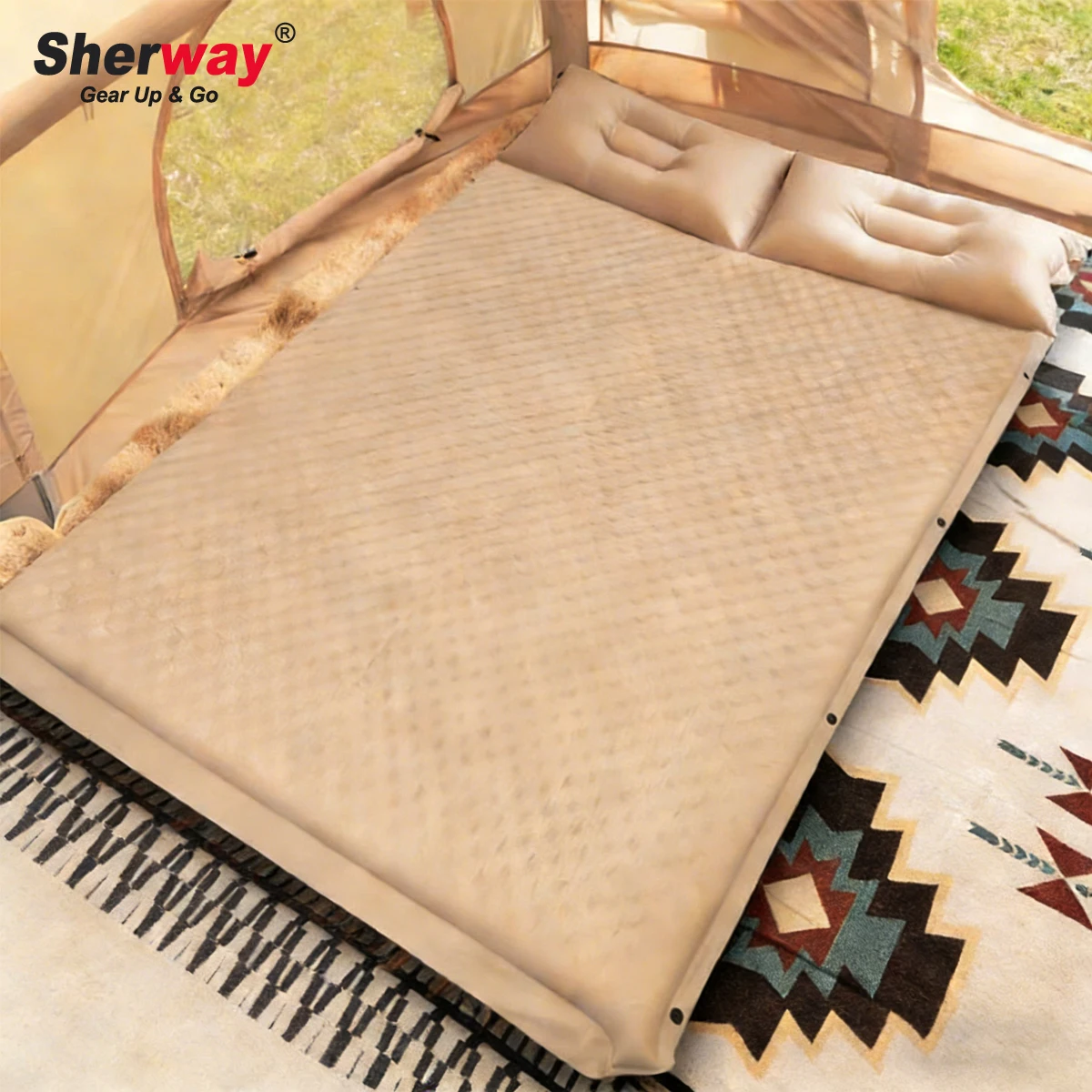 

Sherway Outdoor Self-Inflating Camping Sleeping Pad Ultralight Air Mattress for Backpacking Hiking Travel, Compact & Camping